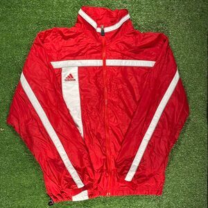 Rare Vintage Adidas Men's Red and White Jacket